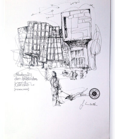 Zeichnung Akademie der bildenden Künste in einem Strich