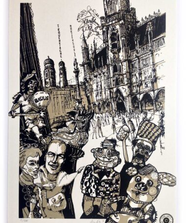 Siebdruck Marienplatz München, von Anja Nolte shop.anjanolte.com