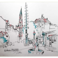 Wiener Platz in München Zeichnung v. Anja Nolte