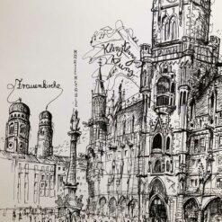 Zeichnung Marienplatz